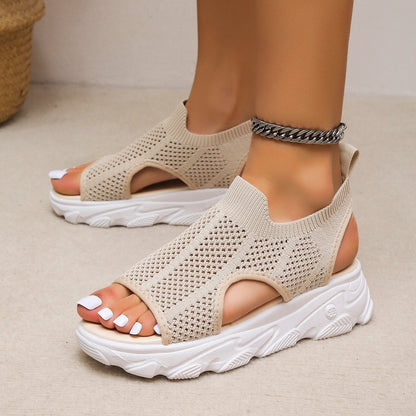 Women's Mesh Hollow Casual Platform Sandals