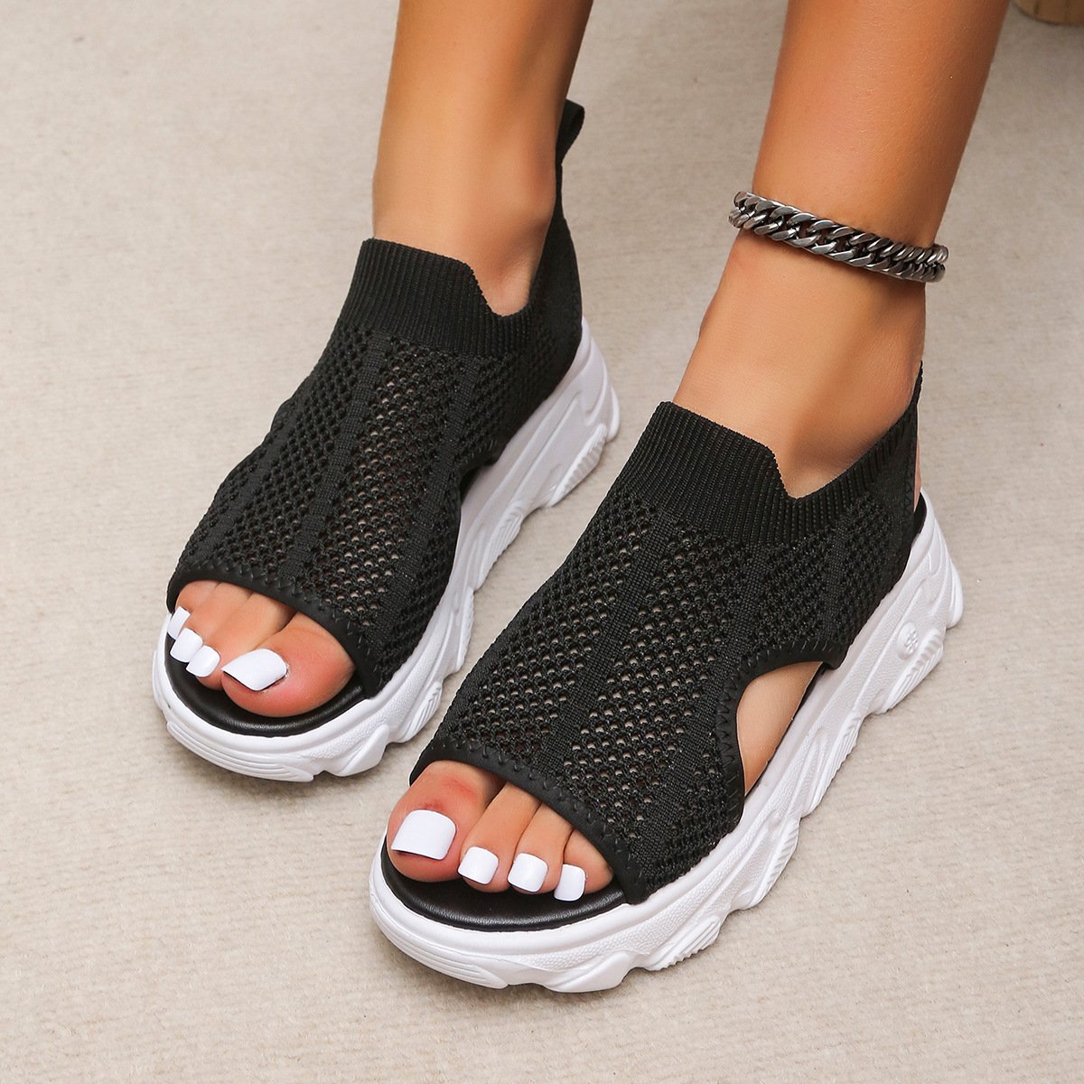 Women's Mesh Hollow Casual Platform Sandals