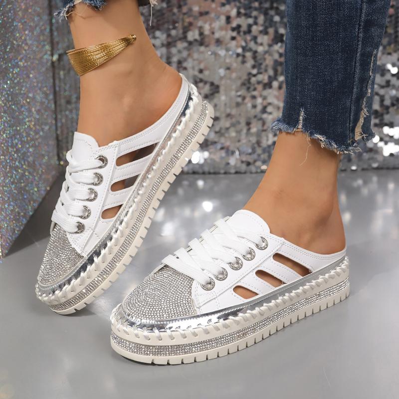 E5112 Rhinestone Thick Sole Casual Slippers