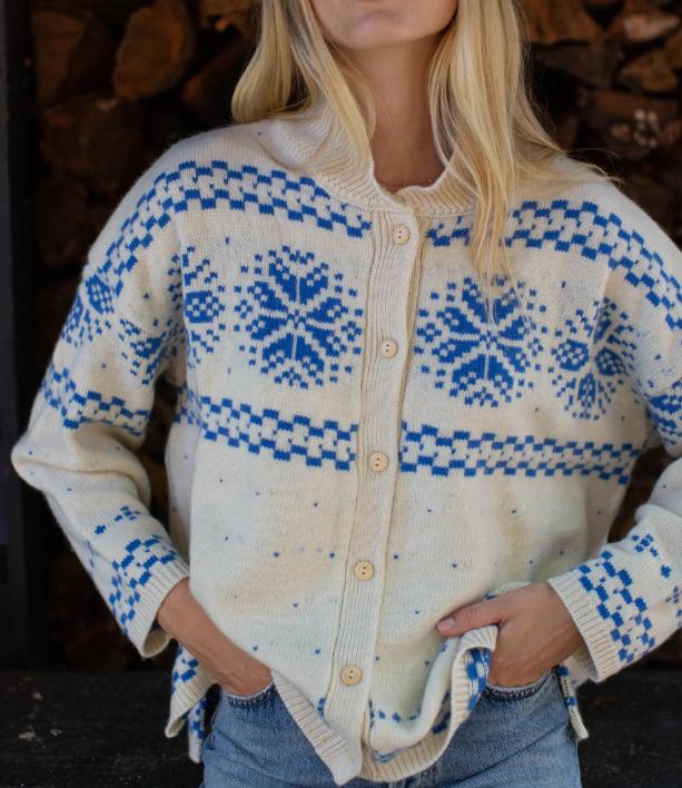 Classic Nordic Pattern Knit Cardigan