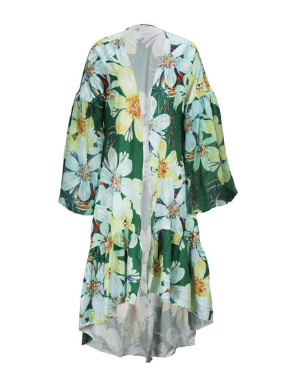 Puff Sleeve Floral Kimono