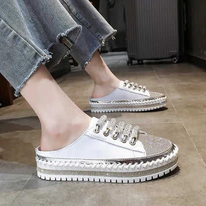 E5112 Rhinestone Thick Sole Casual Slippers