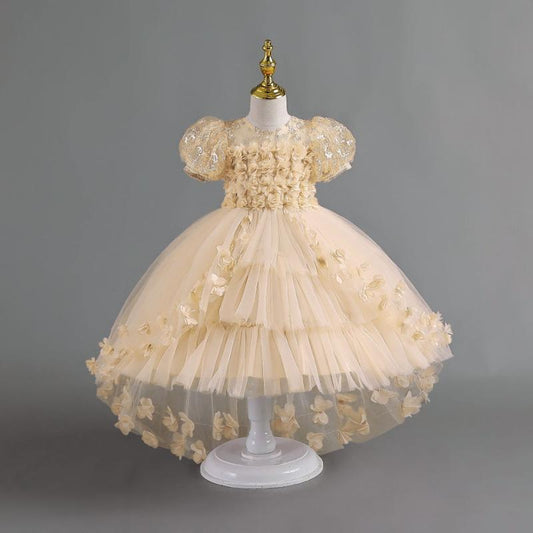 L41710 GIRLS PAGEANT PRINCESS DRESSES BABY GIRL SUMMER EMBROIDERY PUFFY PROM DRESS