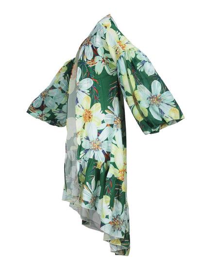 Puff Sleeve Floral Kimono