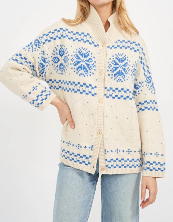 Classic Nordic Pattern Knit Cardigan