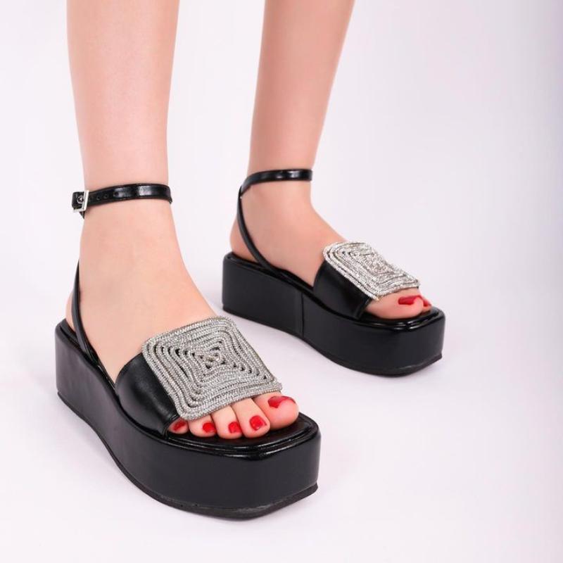 Rhinestone Platform Sandals