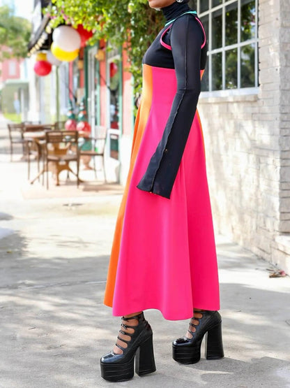 Multicolor Sleeveless Midi Dress