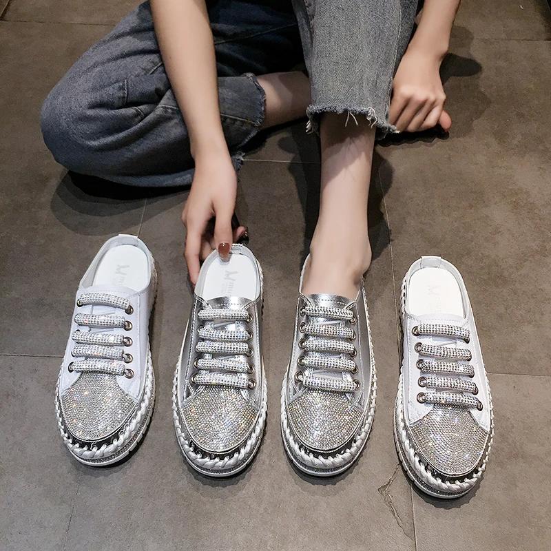 E5112 Rhinestone Thick Sole Casual Slippers