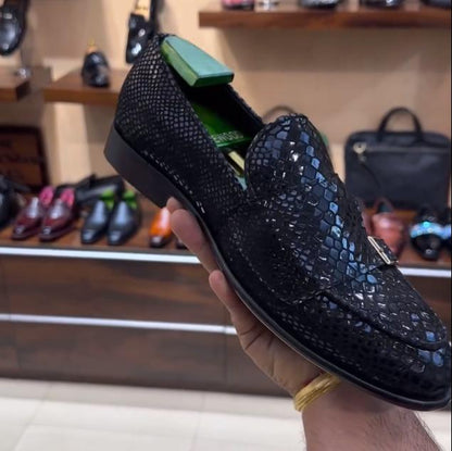 Men's diamond leather shoes