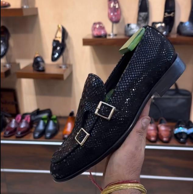 Men's diamond leather shoes