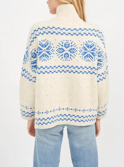 Classic Nordic Pattern Knit Cardigan