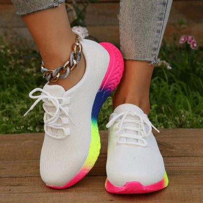 Casual Trainers Thick Sole Lace Up Women Fashion Shoes