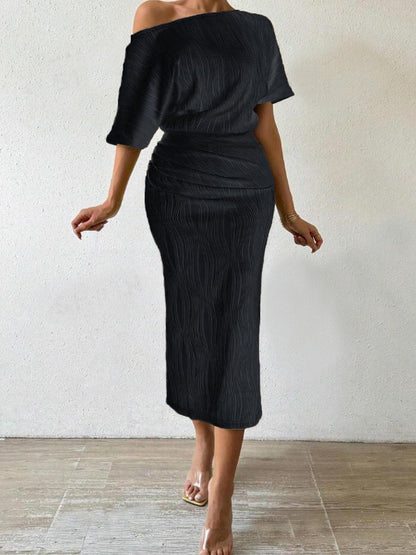 Classy Off-shoulder Slim Midi Dress