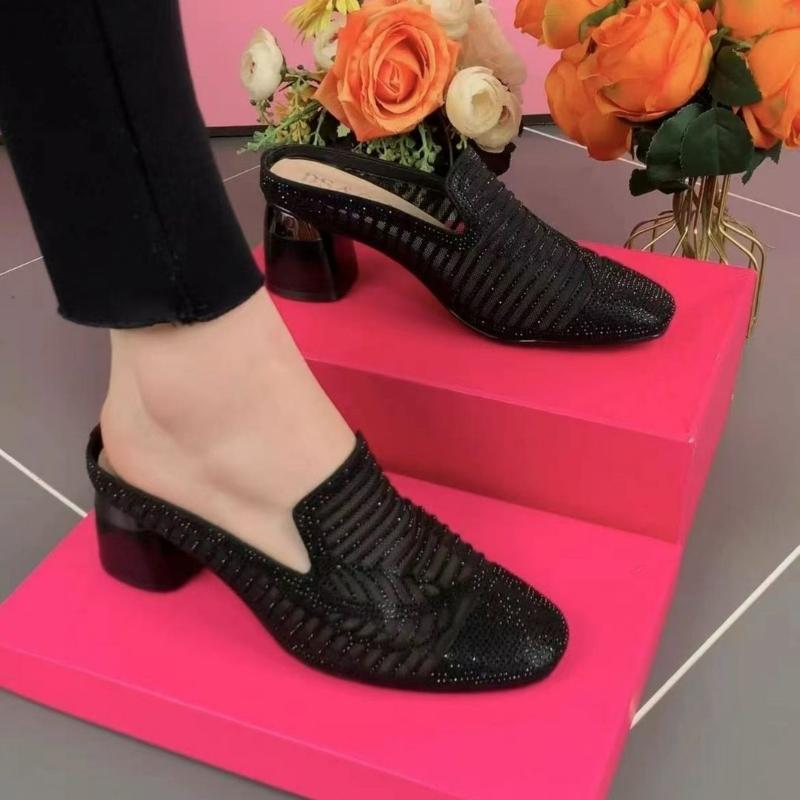 L42502 Mesh Hollow Breathable Half Slippers【Buy 2 Get Free Shipping】