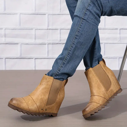 Women's Retro Wedge Ankle Boots