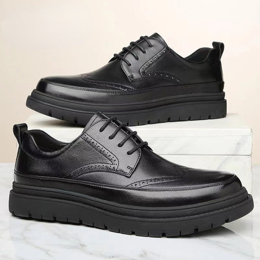 Men's Black Breathable Casual Business Leather Shoes