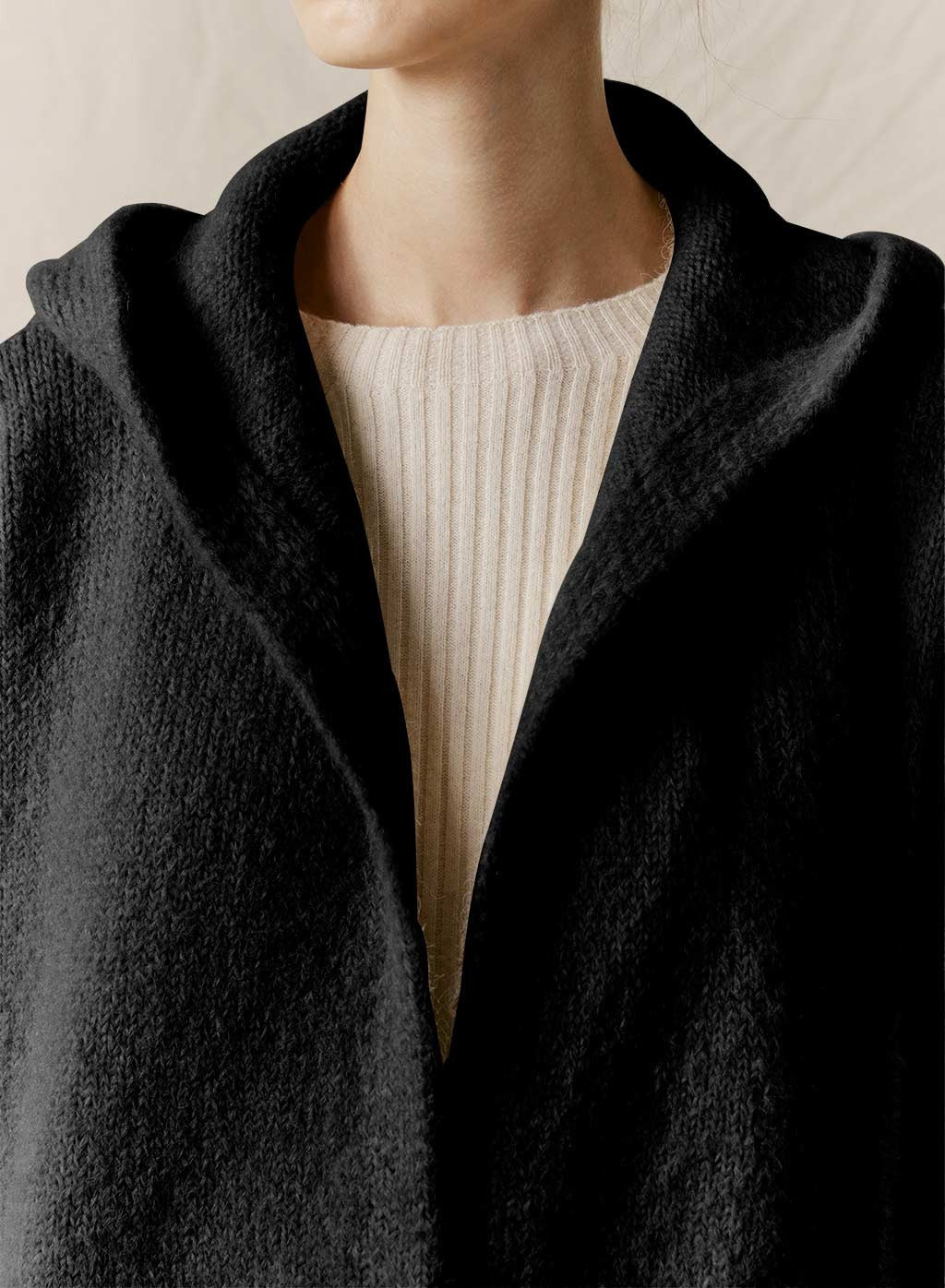 Brushed Knitted Coat