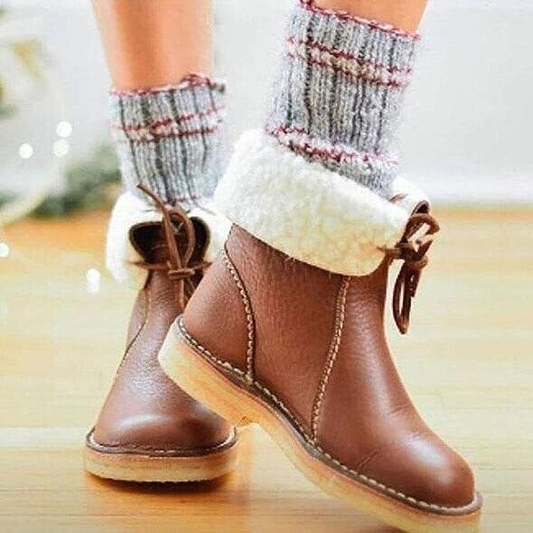 Vintage Buttery-soft Waterproof Wool Lining Boots