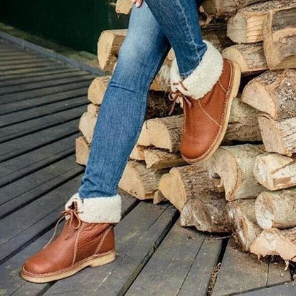 Vintage Buttery-soft Waterproof Wool Lining Boots