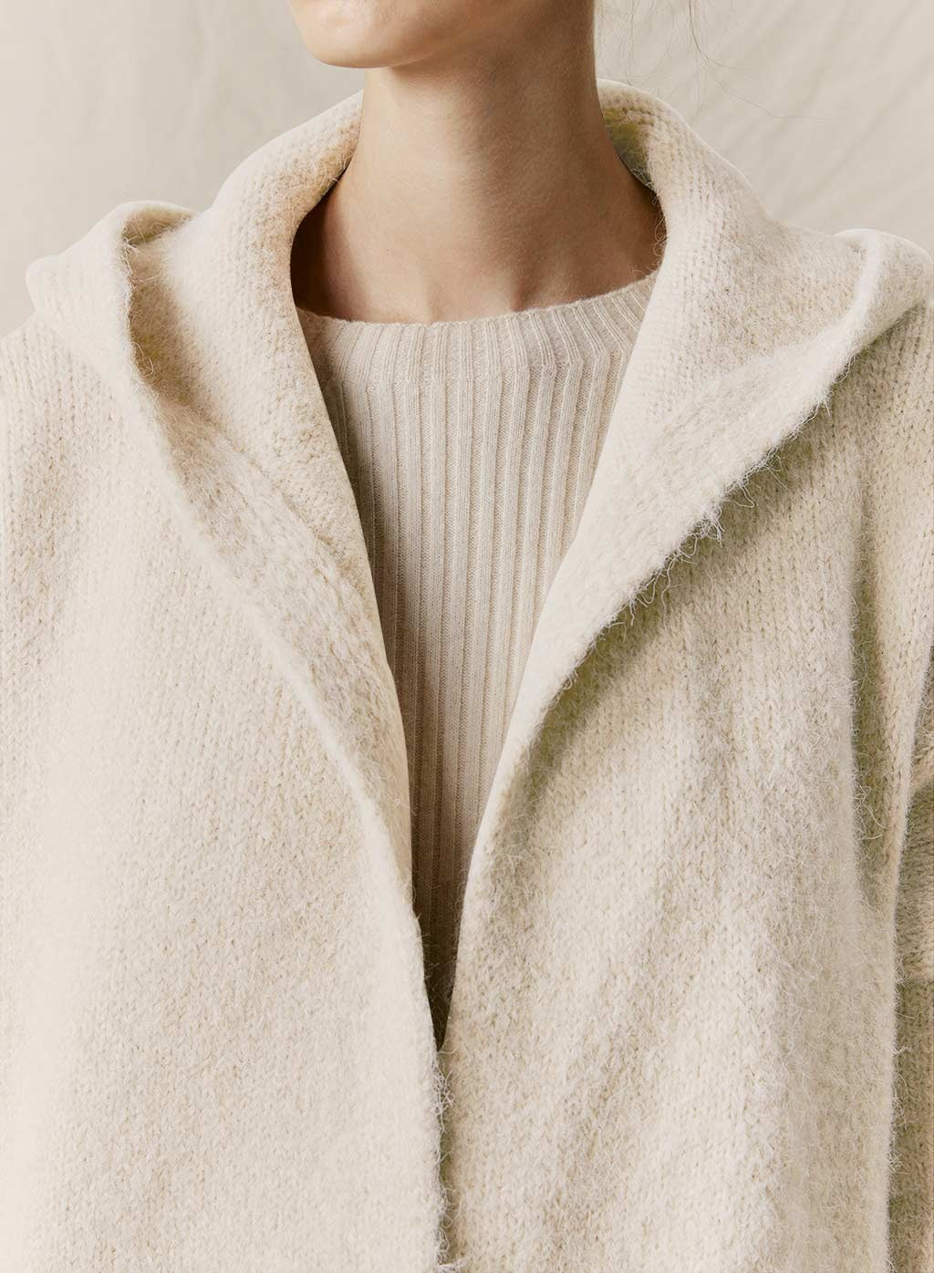 Brushed Knitted Coat