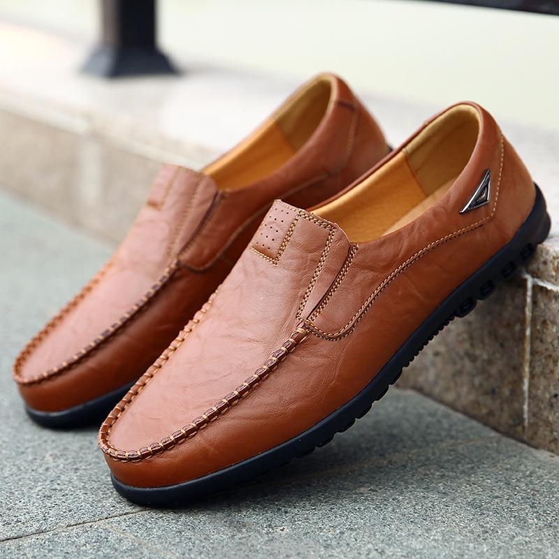 Men's Casual Leather Breathable Soft Sole Leather Shoes