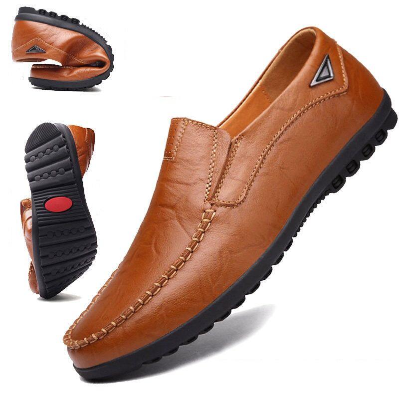 Men's Casual Leather Breathable Soft Sole Leather Shoes