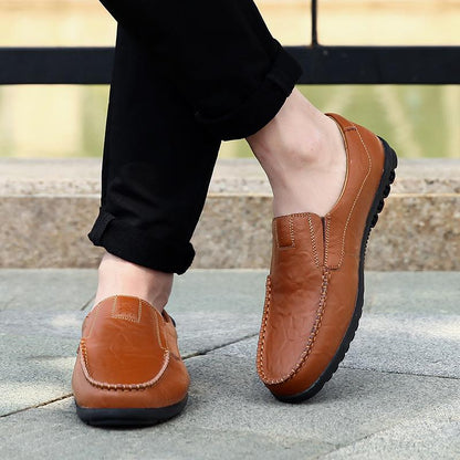 Men's Casual Leather Breathable Soft Sole Leather Shoes