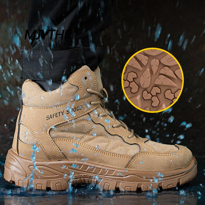 Winter Men's Safety Boots Outdoor Military Boots Anti-smashing Anti-puncture Industrial Shoes