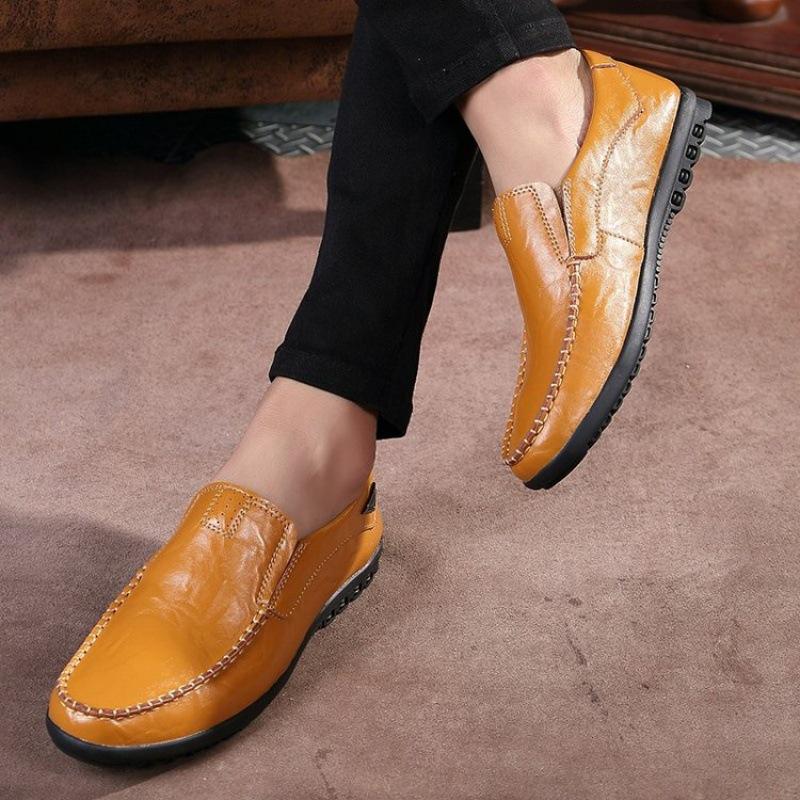 Men's Casual Leather Breathable Soft Sole Leather Shoes