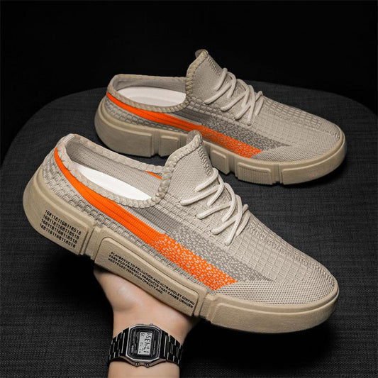 2023 Men's Summer Fly Knit Breathable Comfortable Half Slippers