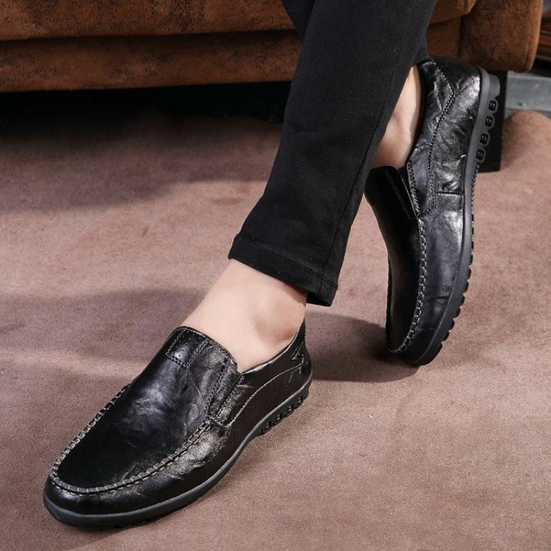 Men's Casual Leather Breathable Soft Sole Leather Shoes