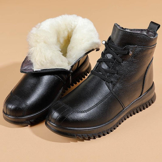 Winter Women Short Wool Fur Warm Snow Boots