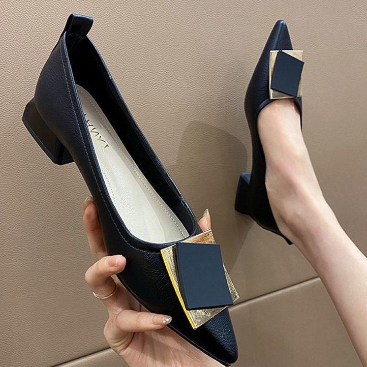 Trendy Pointed Toe Pumps Femininity Black High Heel Work Shoes
