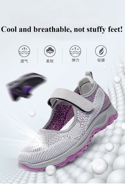 Spring Summer Comfortable Velcro Anti-slip Anti-Odor Mom Walking Shoes
